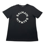 Balmain – Schwarzes, einfarbiges T-Shirt mit Rundhalsausschnitt und Logo für Jungen