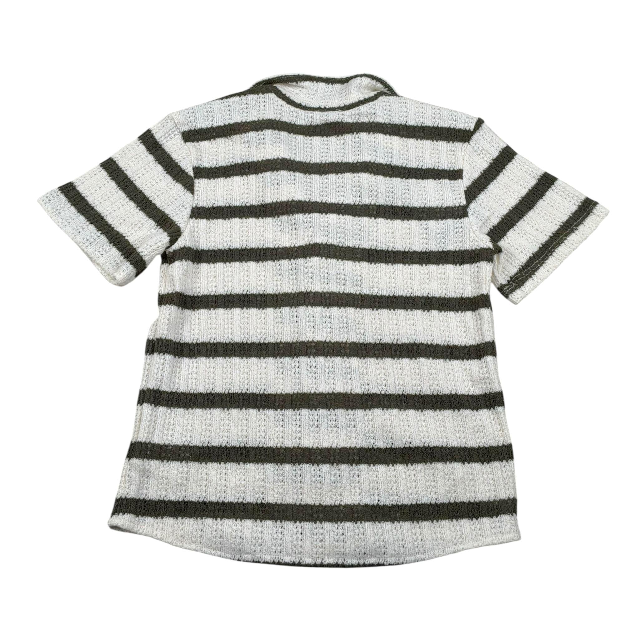 Never Too Camicia tinta unita con Fantasia A Righe Panna per Bambino NT2430N PANNA NEVER TOO 