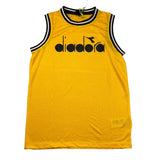 Diadora Einfarbiges Tanktop mit Rundhalsausschnitt und Logo-Print in Gelb und Ocker für Jungen