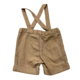 Le Bebe‘ Einfarbige Bermudashorts mit beigen Trägern für Neugeborene