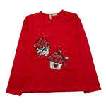 EMC shirt girocollo tinta unita con stampa paillettata Rosso per Bambina BX2298 ROSSO EMC 