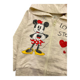 Känguru-Kapuzenpullover mit Reißverschluss, einfarbig, Kontrastdruck, Beige für Baby Mädchen