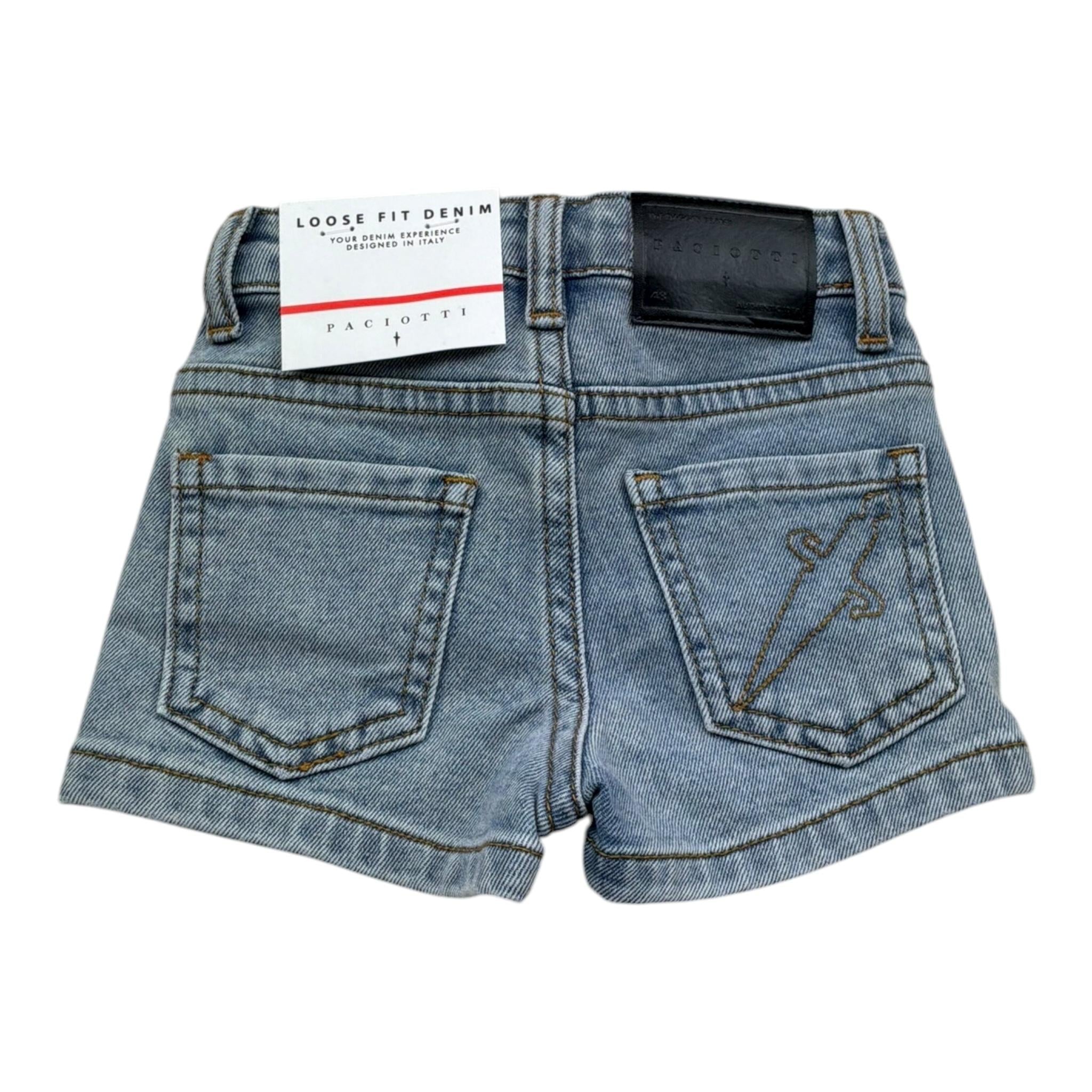 Cesare Paciotti Bermuda In Denim Tinta Unita per Neonato BMP5161BNX AZZURRO CESARE PACIOTTI 