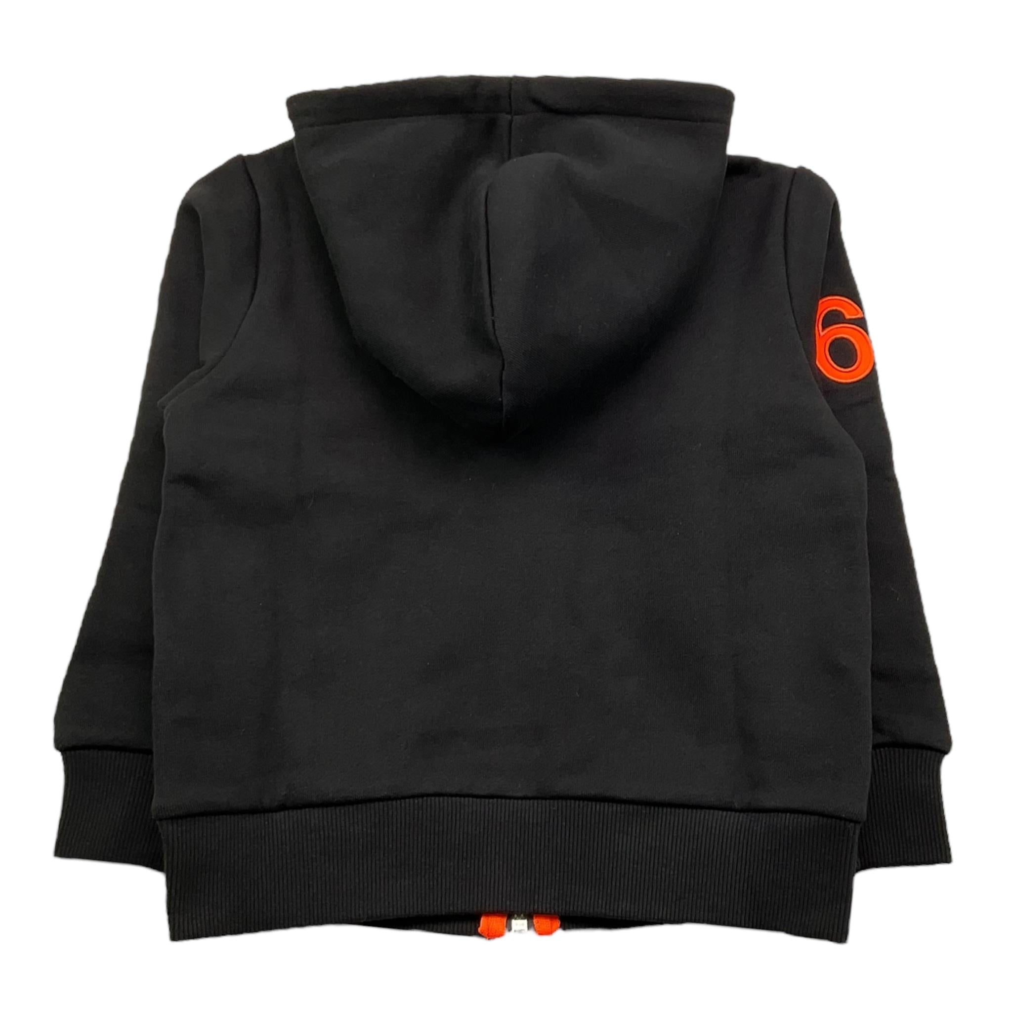 SUN68 felpa con zip e cappuccio tinta unita con logo Nero per Bambino F44331 NERO SUN68 