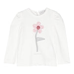 MONNALISA shirt tinta unita cn fiore Bianco per Neonata 37D609N BIANCO MONNALISA 