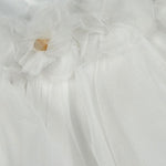 Le Bebe' Abito Cerimonia Tinta Unita con Tulle per Neonata LBG5201 BIANCO LE BEBE' 