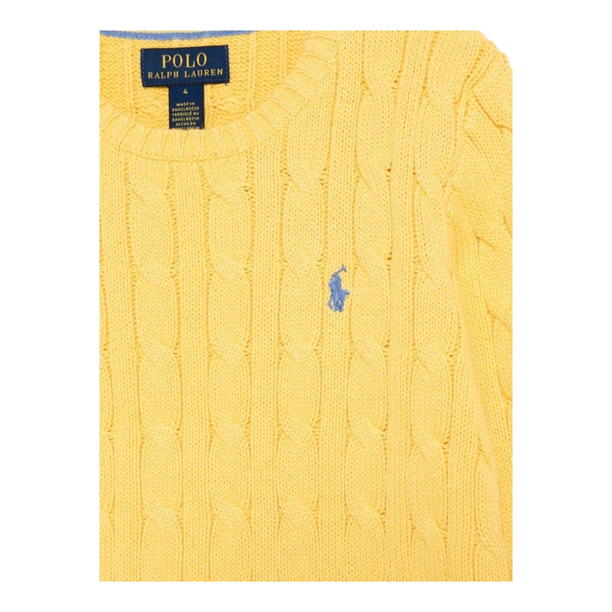 Ralph Lauren Maglia Girocollo Tinta Unita con Logo per Neonato 322702674073N GIALLO RALPH LAUREN 