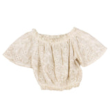 Dixie Top Halbarm Einfarbig Spitze Beige Sangallo Für Mädchen