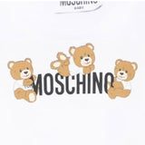 Moschino T-Shirt Girocollo Tinta Unita con Orso per Bambino MUM04A BIANCO MOSCHINO 