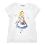 Monnalisa T-Shirt Girocollo Tinta Unita con Stampa per Bambina 11E622X BIANCO MONNALISA 