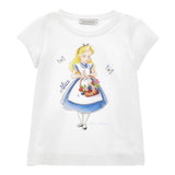 Monnalisa T-Shirt Girocollo Tinta Unita con Stampa per Bambina 11E622X BIANCO MONNALISA 