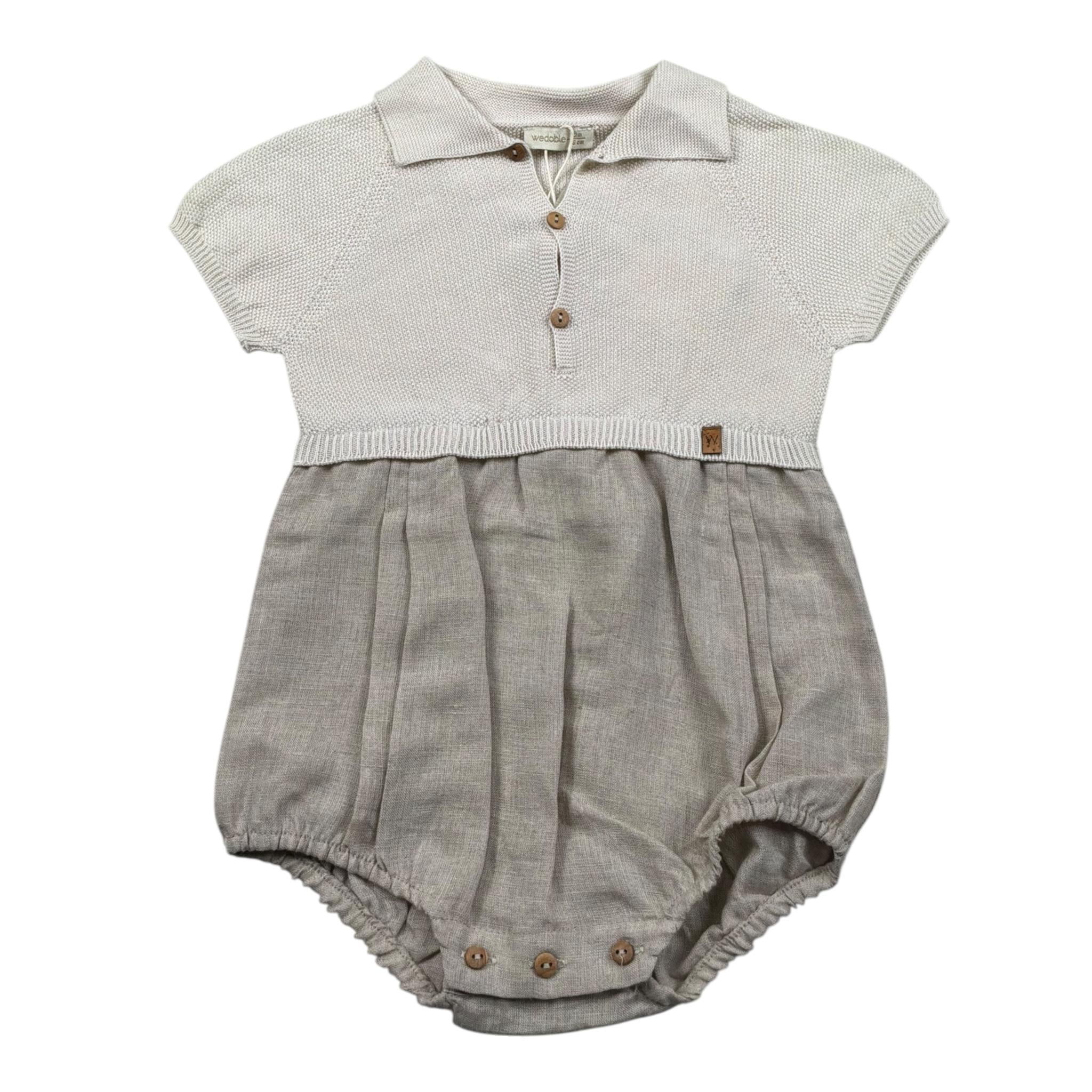 Wedoble Pagliaccetto Mezza Manica Fantasia Quadretti per Neonato V2507405X BEIGE WEDOBLE 