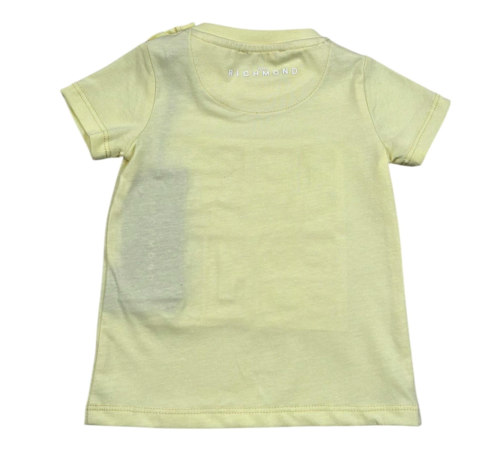 John Richmond T-Shirt Girocollo Tinta Unita con Logo per Neonato RIP26026TSO GIALLO JOHN RICHMOND 