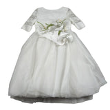 Raffaella Abito Cerimonia Tinta Unita Mezza Manica per Bambina CALLAS BIANCO RAFFAELLA 