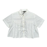 Please Camicia Modello Crop tinta unita Mezza Manica Bianco per Bambina CC93270G72 BIANCO PLEASE 
