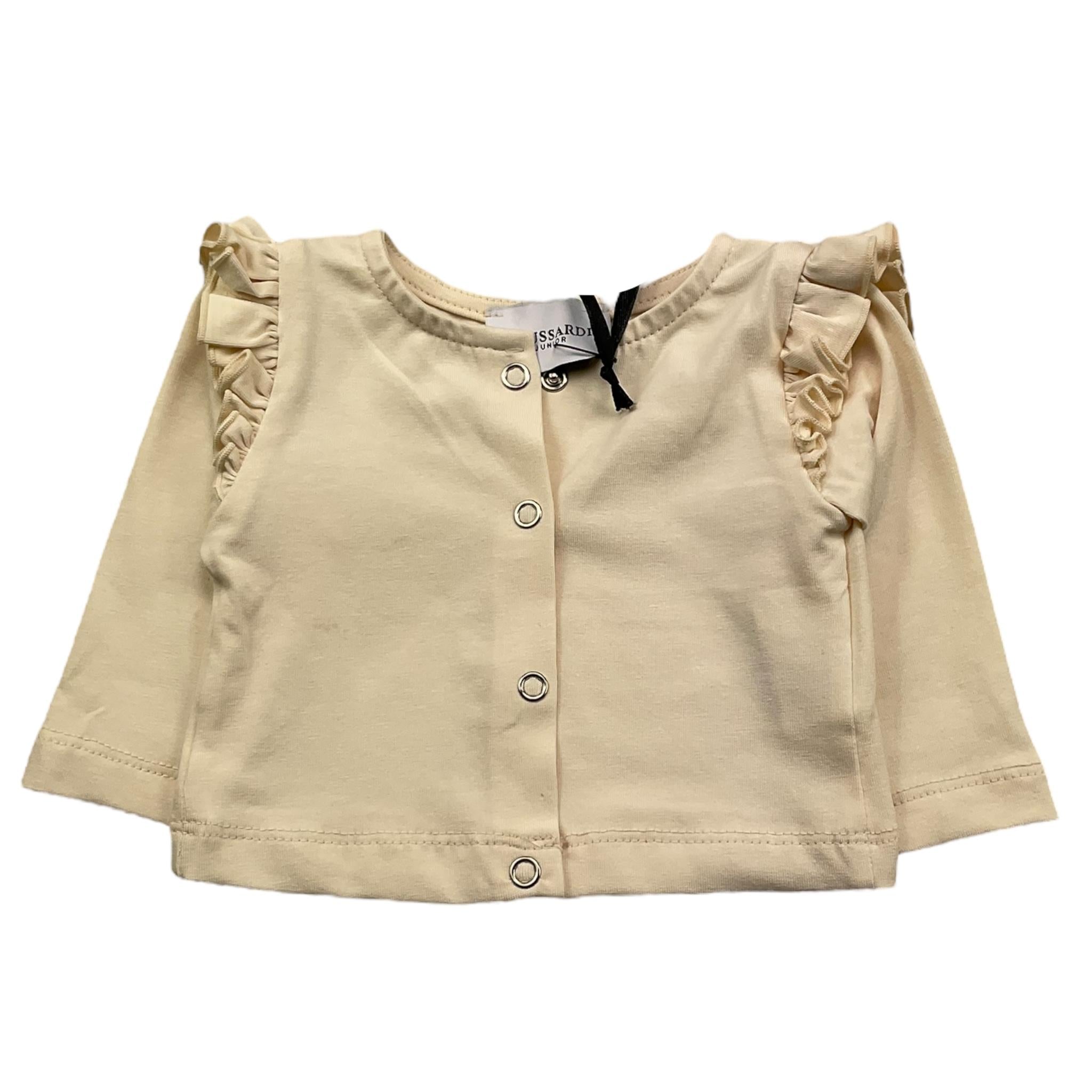 TRUSSARDI cardigan tinta unita con logo Panna per Neonata TIA25181 PANNA TRUSSARDI 