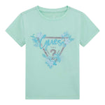 Guess T-Shirt Girocollo Tinta Unita con Stampa per Neonata K5GI14K6YW4N VERDE ACQUA GUESS 