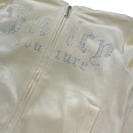 Juicy Couture Felpa Tinta Unita con Zip E Cappuccio per Bambina JBX6745 PANNA JUICY COUTURE 
