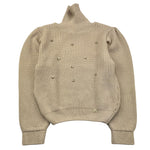 NAIDA maglia collo alto tinta unita con applicazioni Beige per Bambina NAMA306 BEIGE NAIDA 