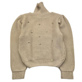 NAIDA maglia collo alto tinta unita con applicazioni Beige per Bambina NAMA306 BEIGE NAIDA 