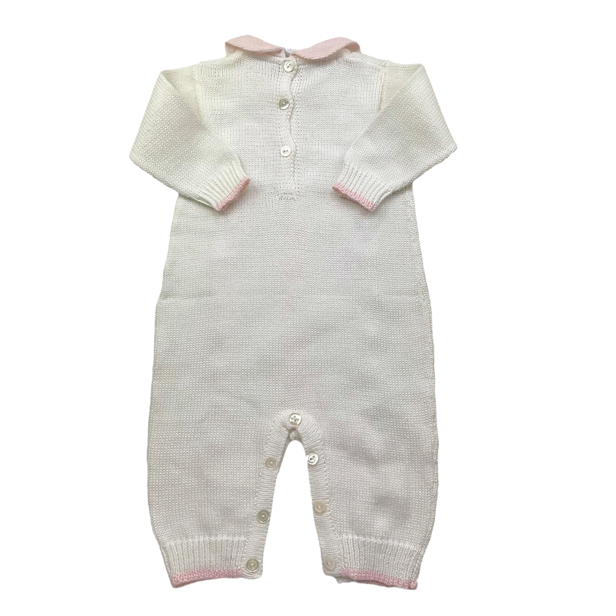 PICCOLA GIUGGIOLA tutina tinta unita con applicazioni in contrasto Bianco per Neonata MIRTO BIANCO PICCOLA GIUGGIOLA 