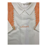 Ninnaoh Zweifarbiger Onesie mit Streifenmuster Weiß/Orange für Neugeborene