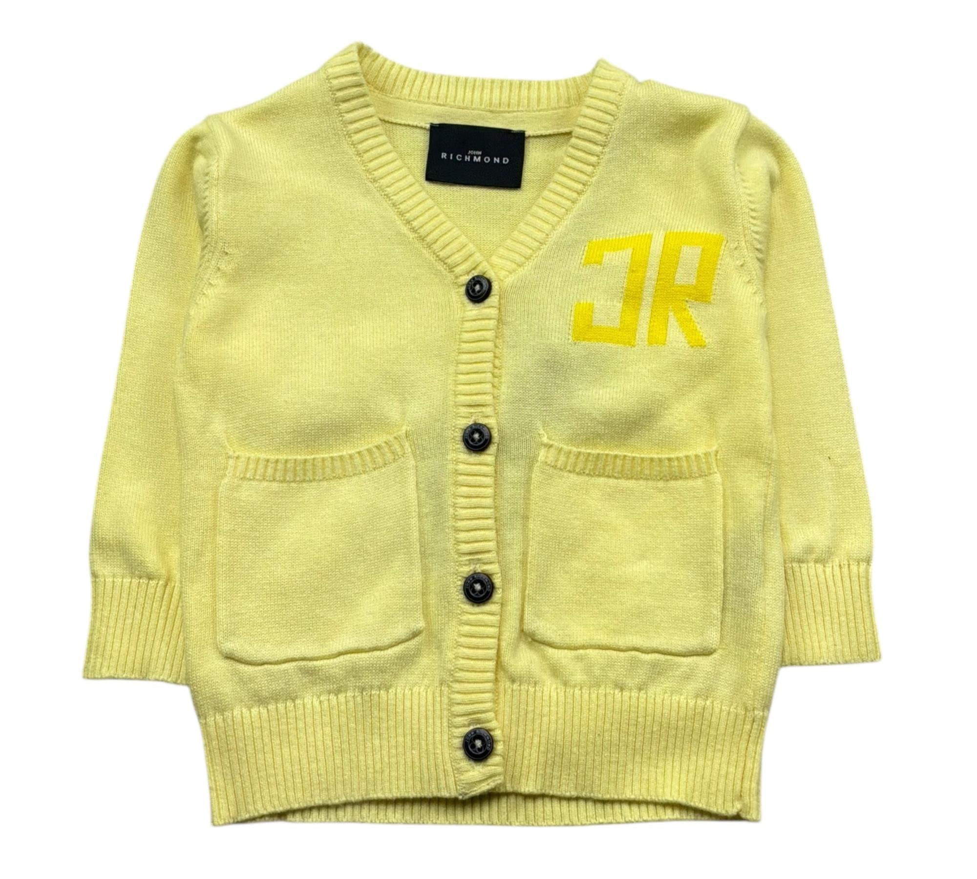 John Richmond Cardigan Tinta Unita con Logo per Neonata RIP26032MA GIALLO JOHN RICHMOND 