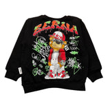 Bern Sweatshirt Closed Crewneck Einfarbig mit Kontrastdruck Schwarz für Jungen