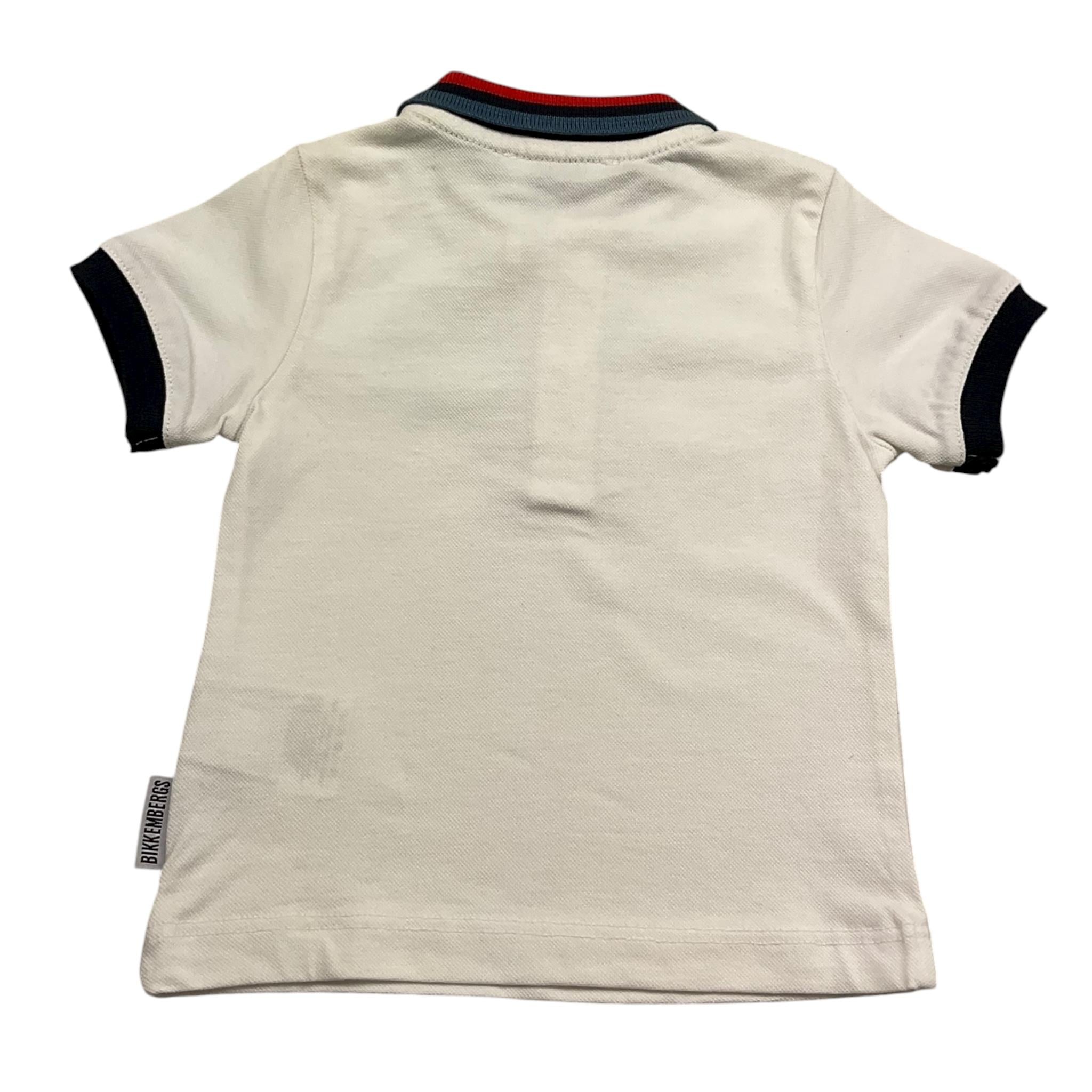 Bikkembergs Polo Mezza Manica Tinta Unita con Colletto In Contrasto per Neonato BK2135 BIANCO BiKKEMBERGS 