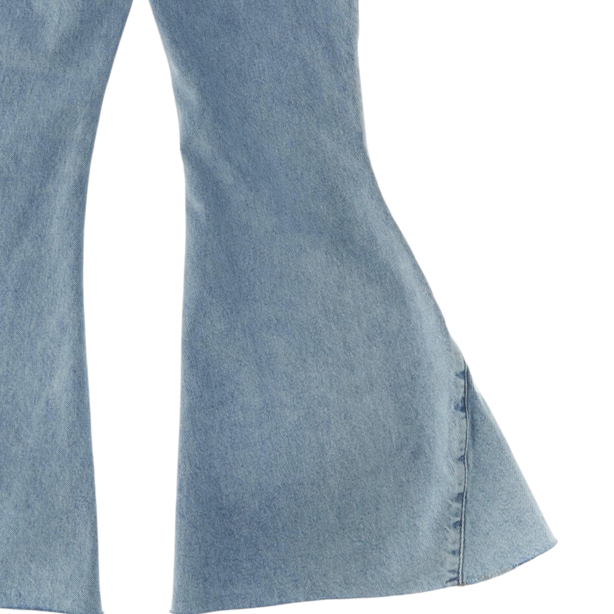 Liu Jo Jeans A Zampa Tinta Unita con Girovita Regolabile per Bambina GA5213 AZZURRO LIU JO 
