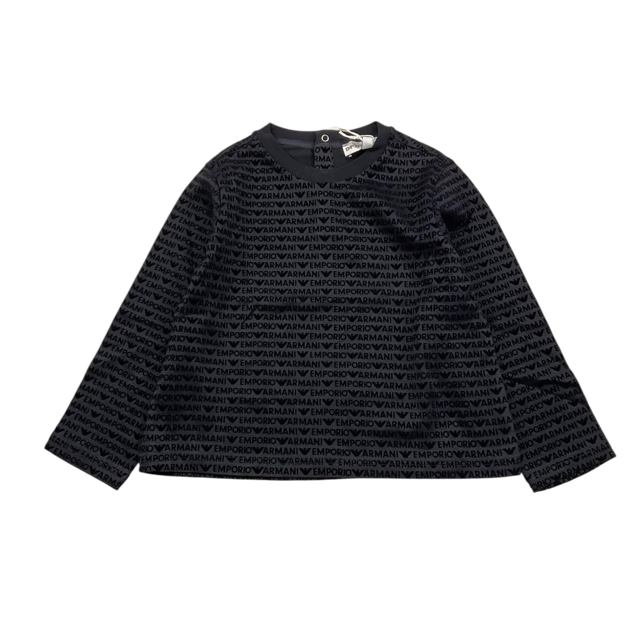 Emporio Armani Shirt Girocollo Logata per Neonato 6DHTDS NERO EMPORIO ARMANI 