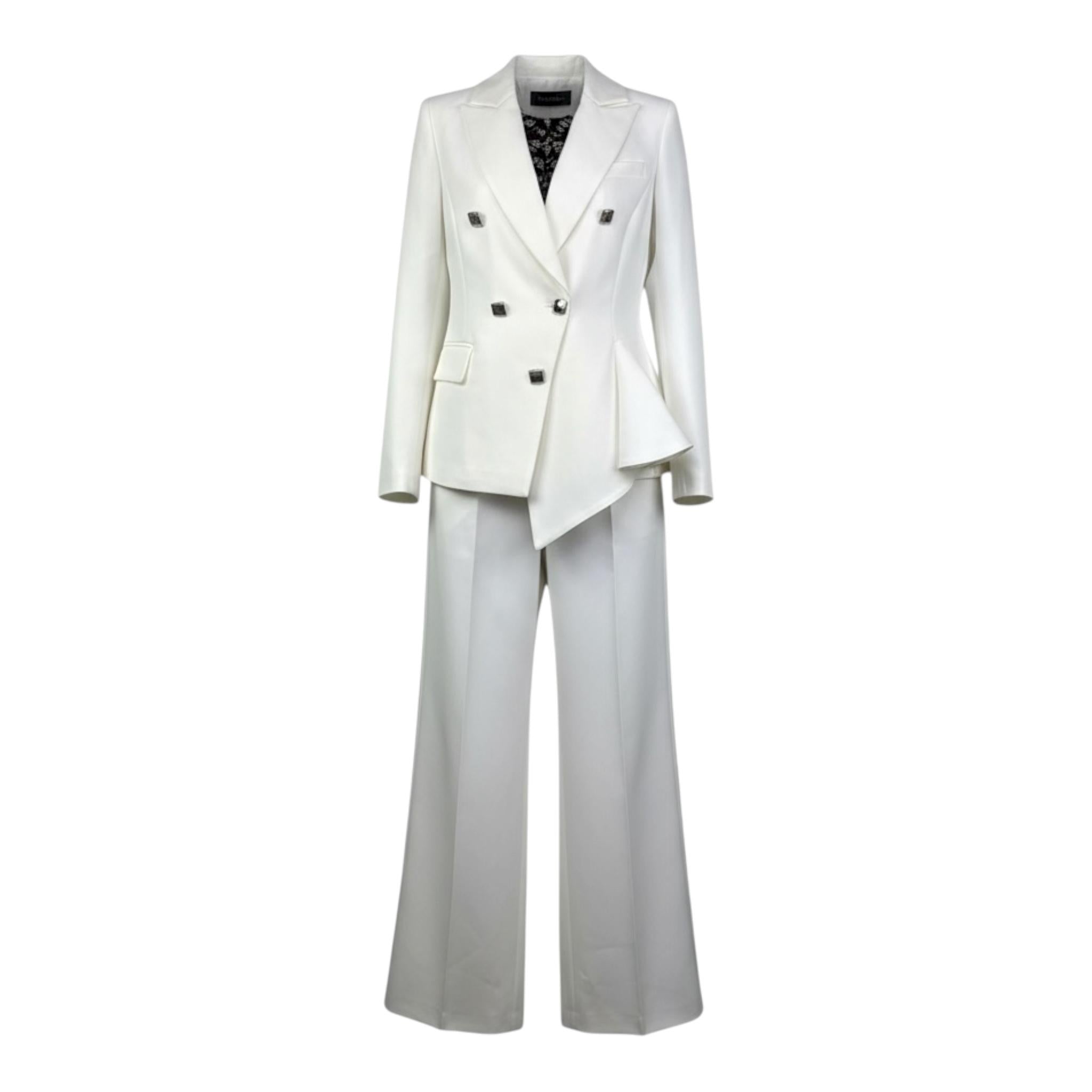 Fun & Fun Completo 2 Pezzi Giacca-Pantalone Tinta Unita per Bambina FNCJJK010733 BIANCO FUN & FUN 