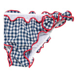 Saint Barth Costume 2 Pezzi Triangolo-Slip Tinta Unita Fantasia A Quadrettini per Bambina CEIS001 BIANCO/BLU SAINT BARTH 