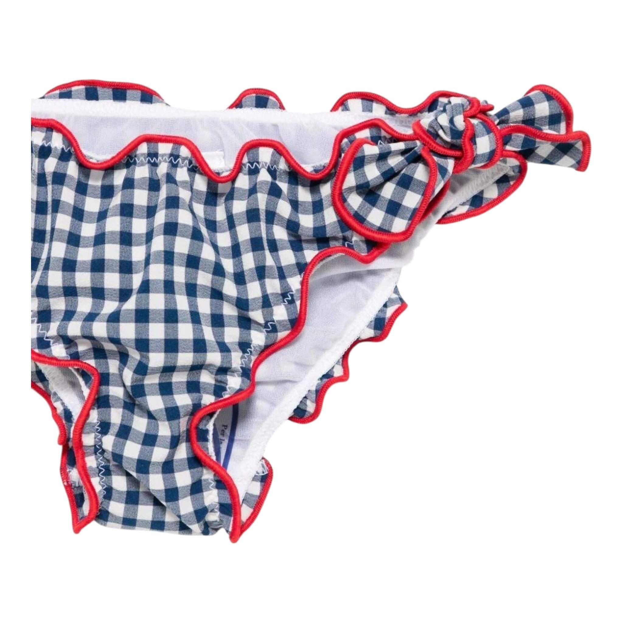 Saint Barth Costume 2 Pezzi Triangolo-Slip Tinta Unita Fantasia A Quadrettini per Bambina CEIS001 BIANCO/BLU SAINT BARTH 