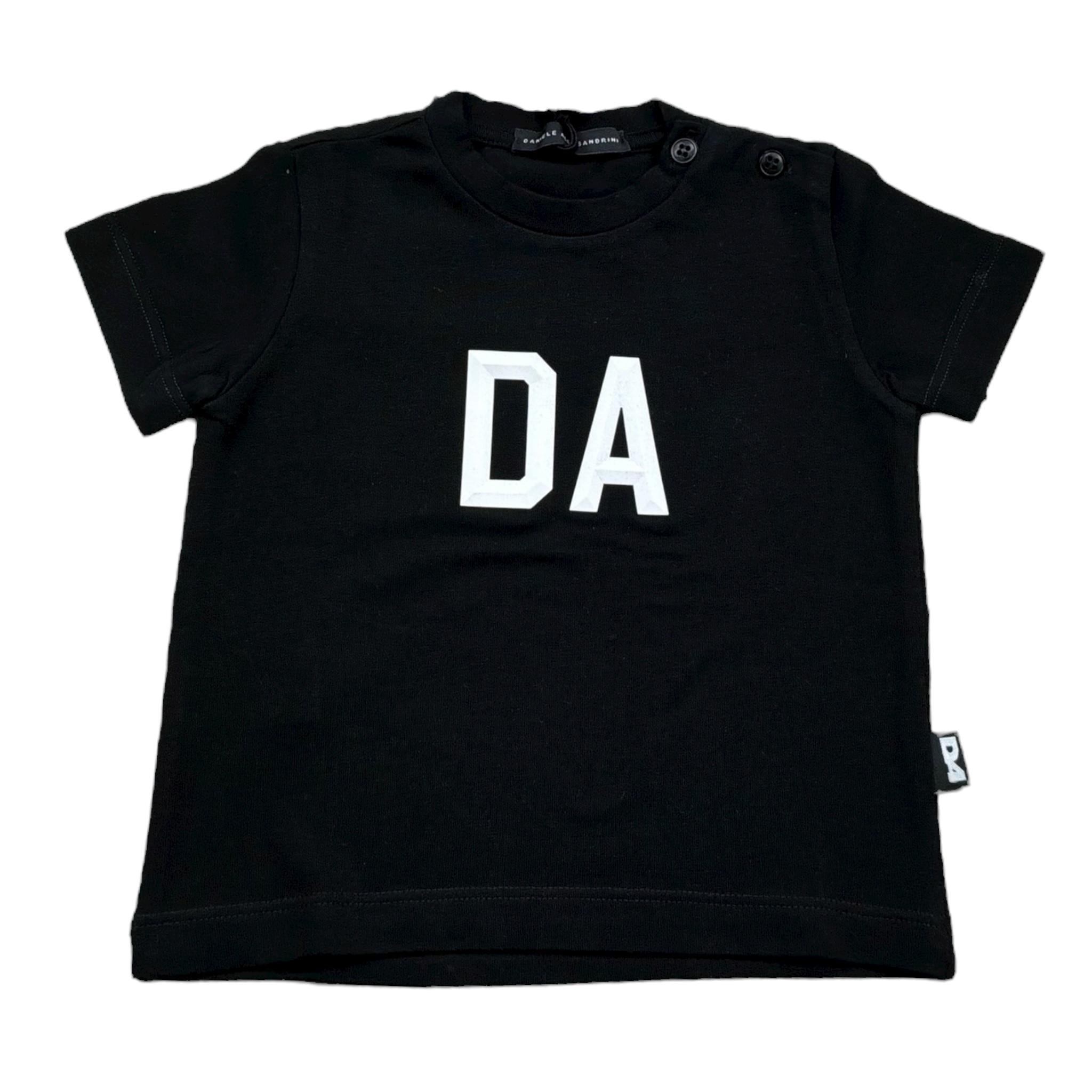 Daniele Alessandrini T-Shirt Girocollo Tinta Unita con Stampa per Neonato 1296M00270 NERO DANIELE ALESSANDRINI 