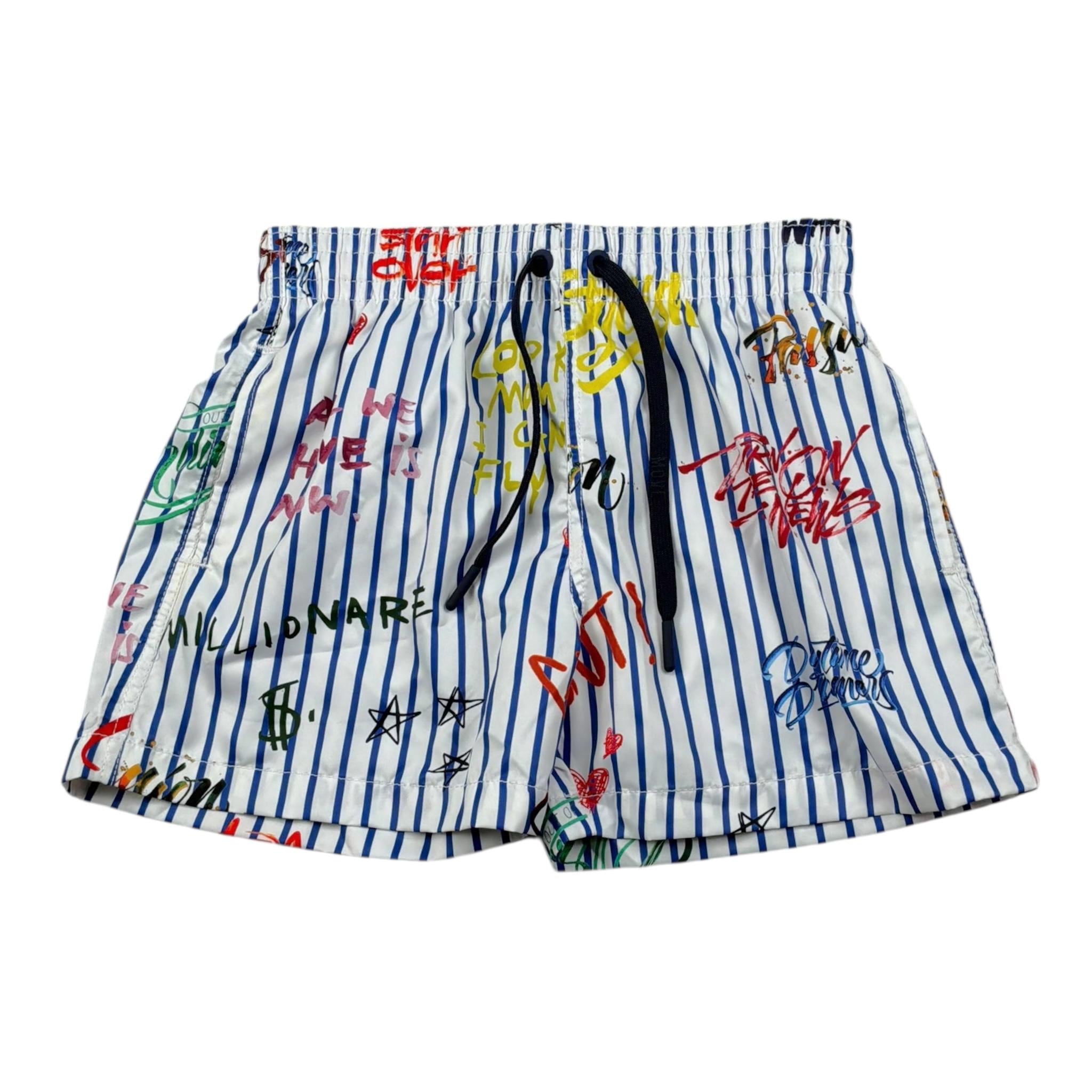 Move Costume Modello Bermuda Tinta Unita con Fantasia A Righe per Bambino SVNBY BIANCO MOVE 