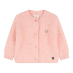 CARRE'MENT BEAU cardigan tinta unita con ricamo cuore Rosa per Neonata Y05268 ROSA CARRE'MENT BEAU 