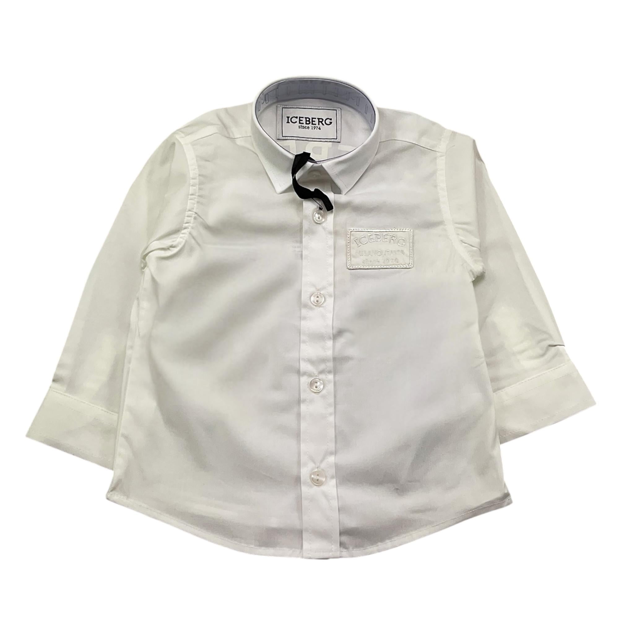 Iceberg Camicia Manica Lunga Tinta Unita con Logo per Neonato CMICE5103B PANNA ICEBERG 