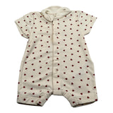 Petit Bateau Pagliaccetto Mezza Manica tinta unita Fantasia Cuori Beige per Neonata A09MW01420 BEIGE PETIT BATEAU 