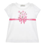 Monnalisa T-Shirt Girocollo Tinta Unita con Stampa per Neonata 11E609N BIANCO MONNALISA 