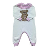 Le Bebe Tutina Manica Lunga Tinta Unita con Ricamo per Neonata LBG6315 BIANCO LE BEBE 