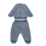 BARCELLINO completo 2pz in filo maglia-pantalone Blu per Neonato 115302 BLU BARCELLINO 