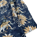 Over-D Camicia Tinta Unita con Fantasia per Bambino OK1135SCM BLU OVER-D 