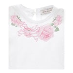 Monnalisa T-Shirt Girocollo Tinta Unita Stampa  per Neonata 39E601X BIANCO MONNALISA 