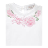 Monnalisa T-Shirt Girocollo Tinta Unita Stampa  per Neonata 39E601X BIANCO MONNALISA 