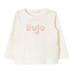 LIU JO shirt girocollo tinta unita con stampa Panna per Neonata KF4090N PANNA LIU JO 