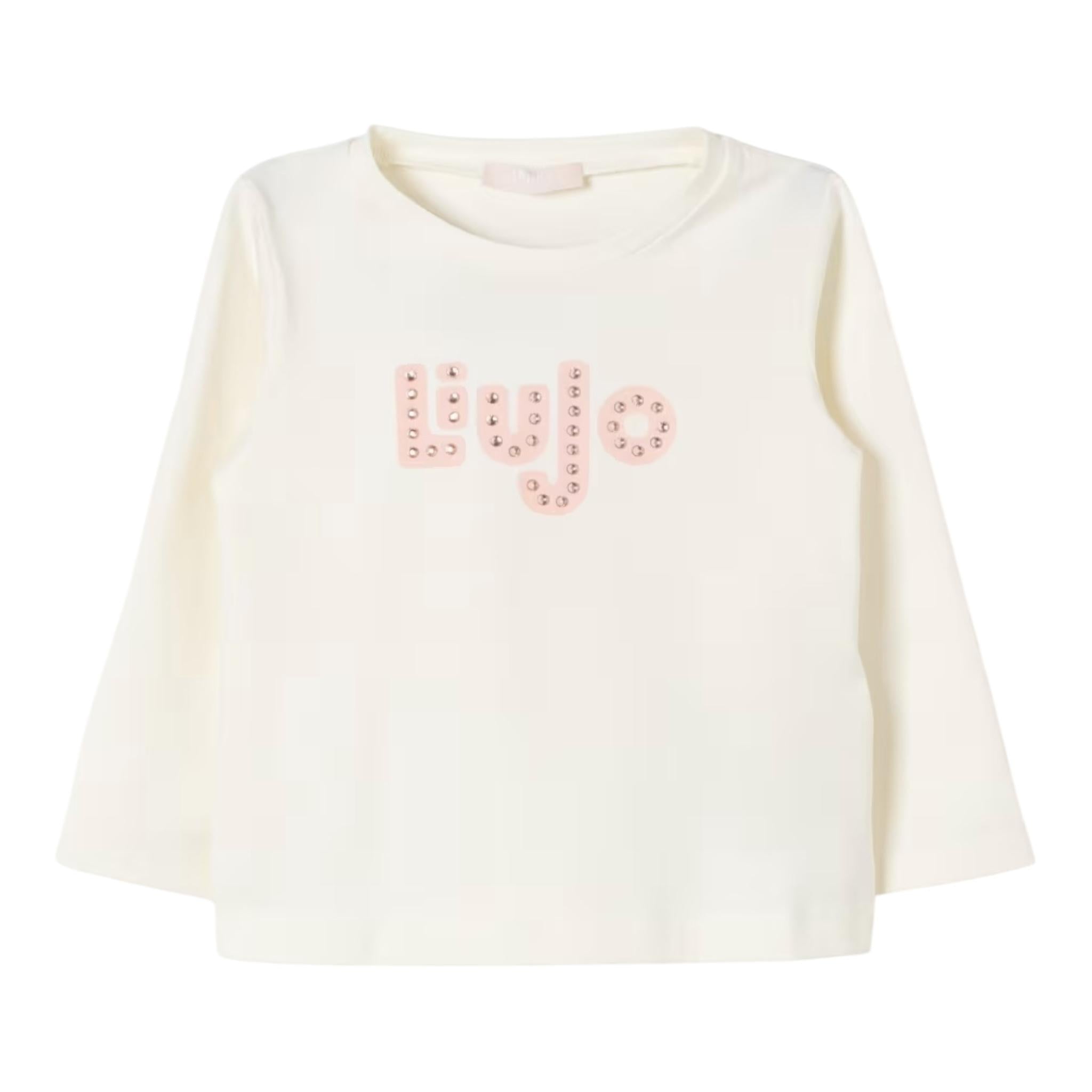 LIU JO shirt girocollo tinta unita con stampa Panna per Neonata KF4090N PANNA LIU JO 