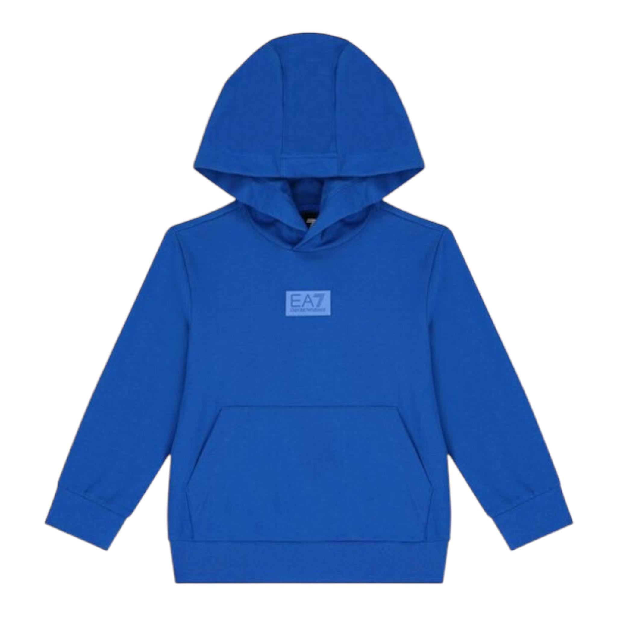 EMPORIO ARMANI felpa tinta unita con cappuccio  Cobalto per Bambino 6DBM72 COBALTO EMPORIO ARMANI 