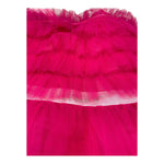 Met Abito Tinta Unita In Tulle con Logo Brillantinato per Bambina ME262 FUXIA MET 