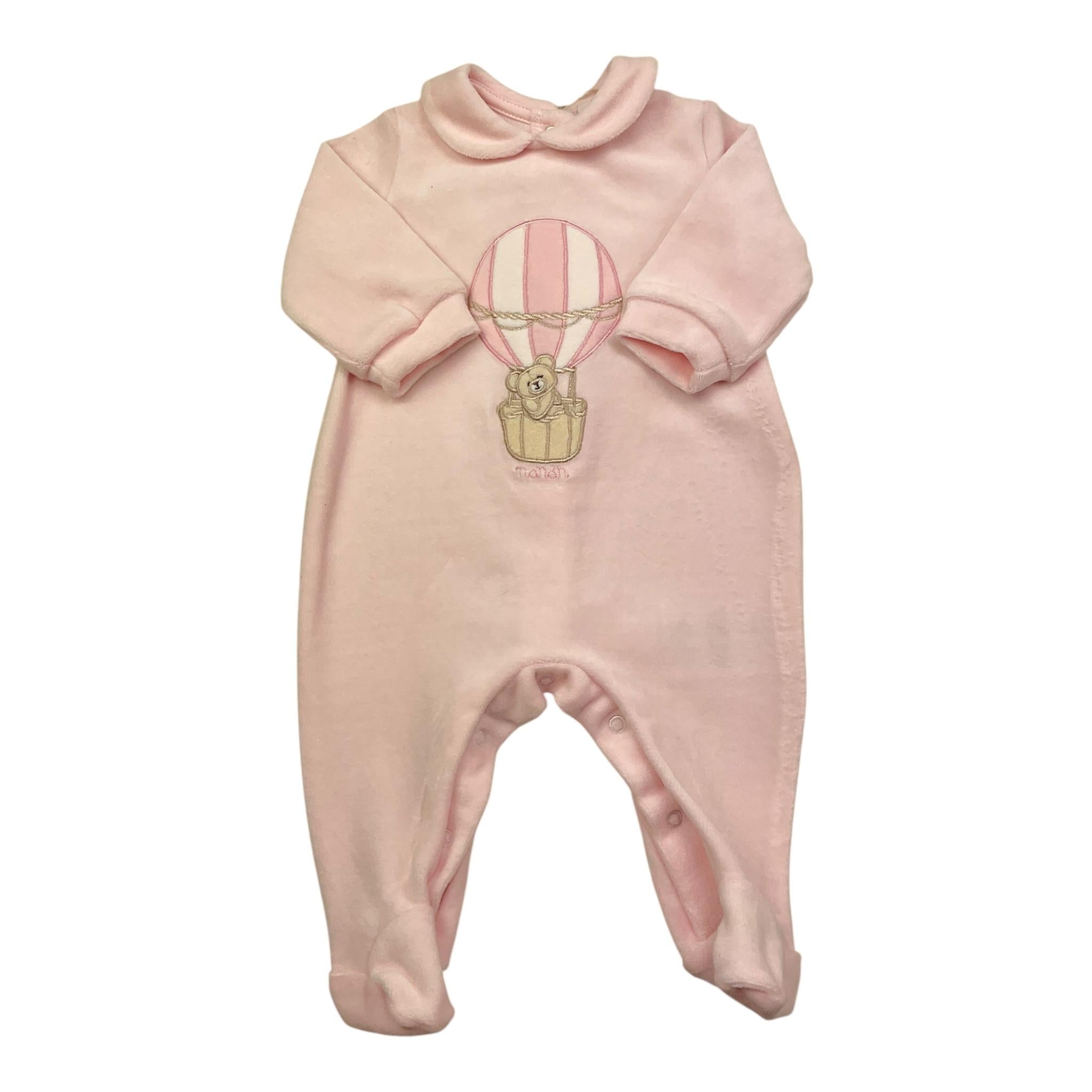 NANAN tutina tinta unita con stampa Rosa per Neonata I2400103R ROSA NANAN 